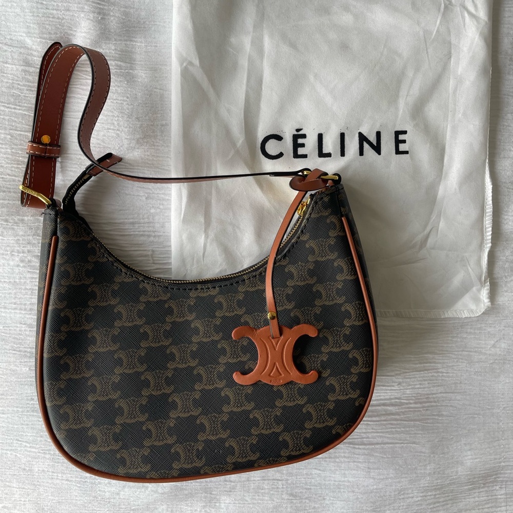 Dark Brown and Tan Shoulder Bag